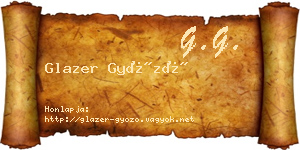 Glazer Győző névjegykártya